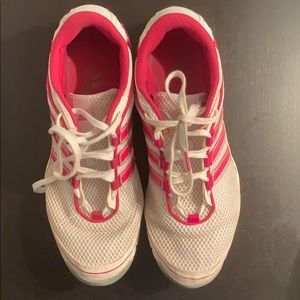 Black and pink adidas